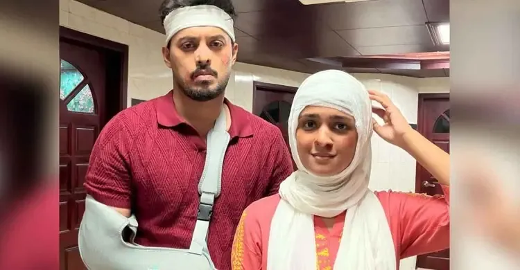 ভাঙা হাত, মাথায় ব্যান্ডেজ ইরফান সাজ্জাদের, আহত সাদিয়া আয়মানও